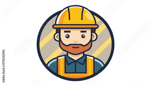 Construction worker in hard hat engages in safety protocol on job site during bright afternoon