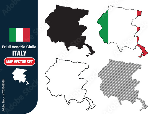 Friuli Venezia Giulia Italy Map Vector