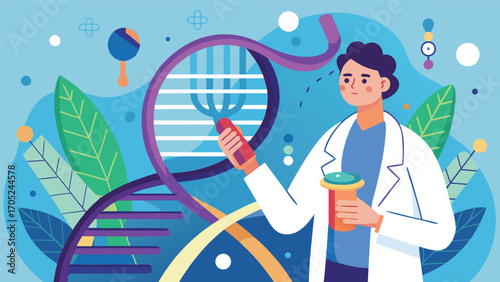 Scientist examines DNA structure while conducting research in modern laboratory setting during daytime