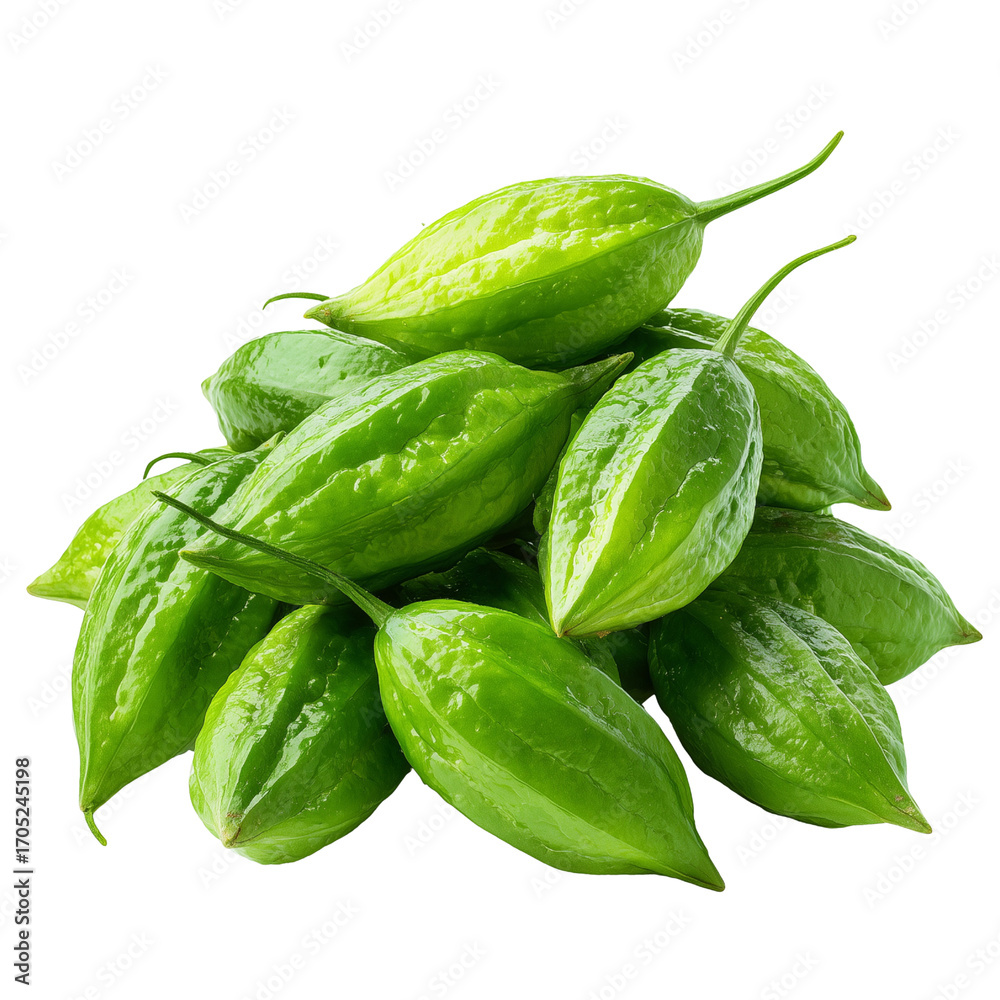 Fototapeta premium small bitter gourds on transparent png background