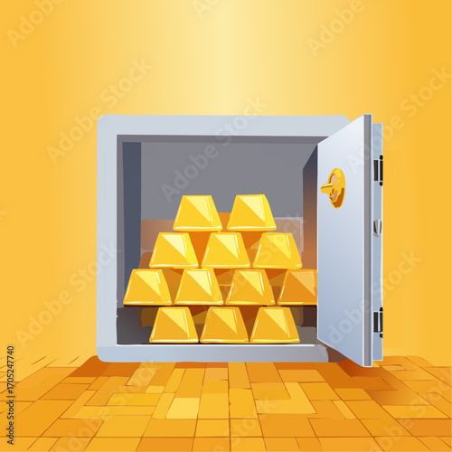 Gold bricks in the bank safe