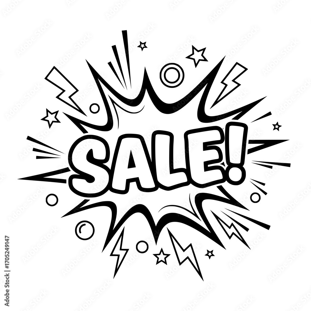 Obraz premium Vector illustration in a pop art comic style with a large speech bubble containing the word 