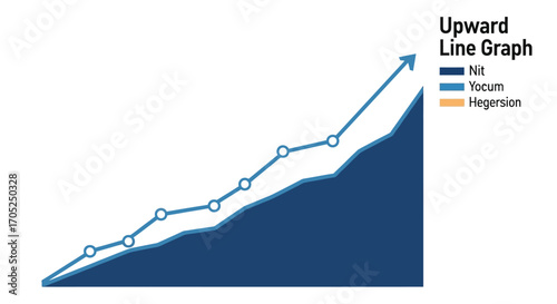 Upward trending line graph silhouette showing growth and progress