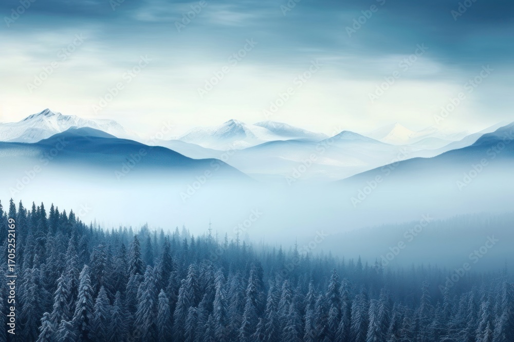 Obraz premium Mountain landscape forest outdoors.