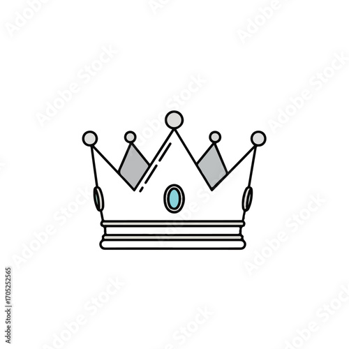 Elegant line art illustration of a royal crown, a symbol of majesty, power, and noble authority. Vector icon for leadership, success, or luxury concepts