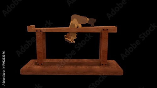 this is a Balancing Barrister Wooden Toy.