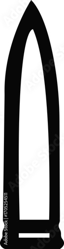 bullet icon,Black illustration of a single bullet cartridge ammunition firearm, Ammunition bullet cartridge firearm projectile weapon gun shot round rifle pistol black silhouette