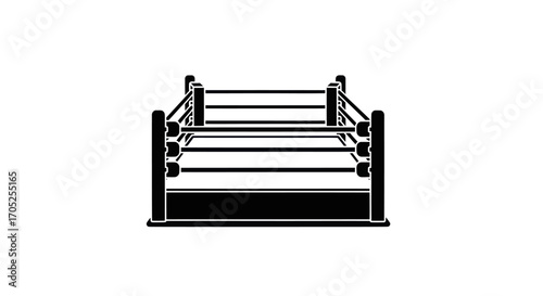 Isolated graphic rendition of a combat sports arena showcasing strategic space and preparation