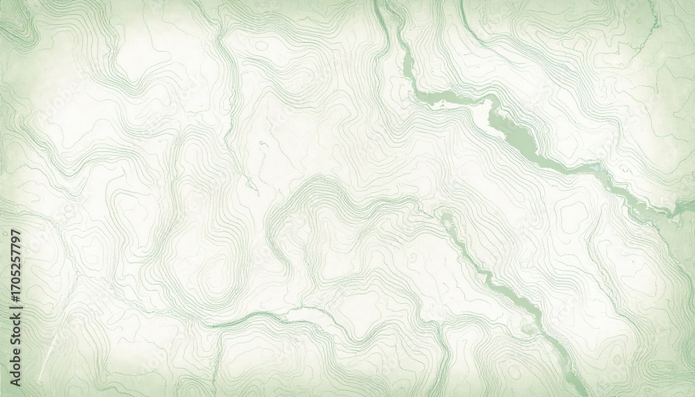 Obraz premium Sage Green Topographic Contour Lines Seamless Texture