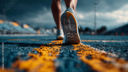 Fototapeta Naklejka Na Ścianę i Meble -  Corredor en pista de atletismo 