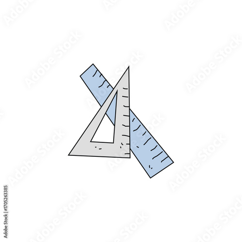 Back To School Theme Single Icon Vector Ruler Illustration