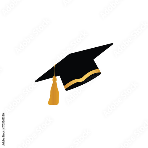 Back To School Theme Single Icon Vector graduation hat Illustration 