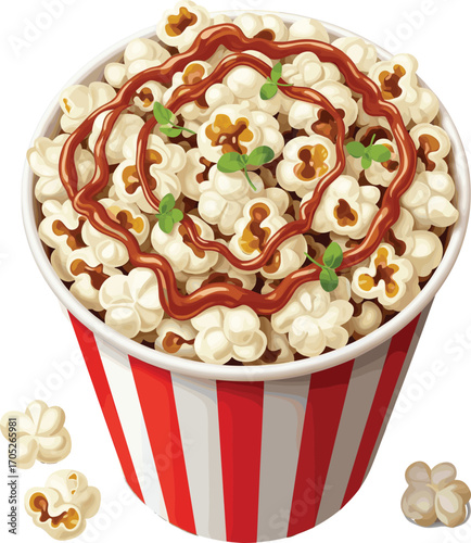 Gourmet Popcorn with Seasonings Vector