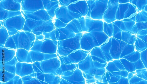 Seamless Cyan Ocean Water Texture with Glowing Ripples