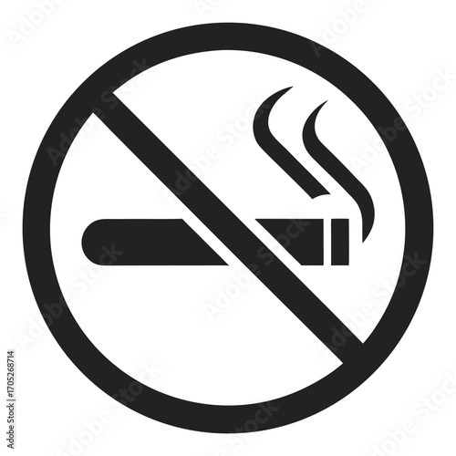 Black No Smoking Symbol With Cigarette And Smoke On White Background smoking ban prohibition