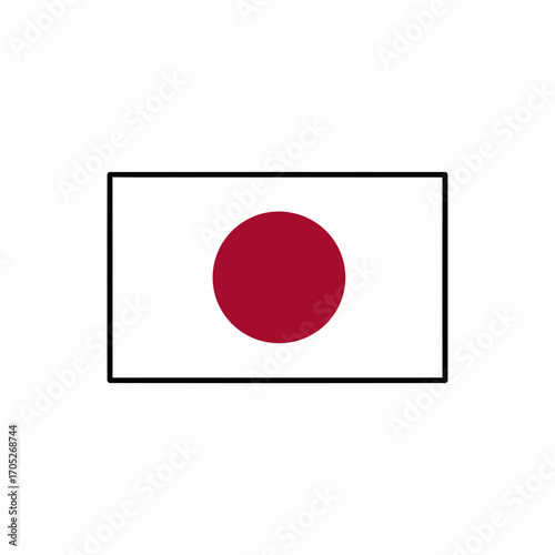 Simple, digitally rendered image of the Japanese flag, featuring a red circle on a white background.
