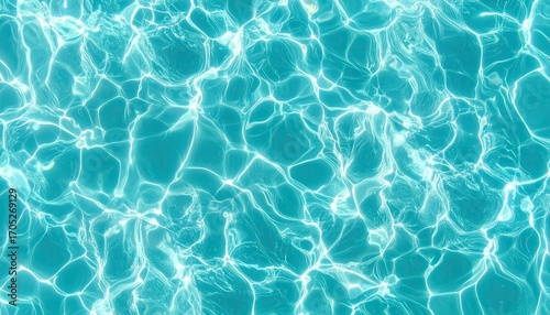 Seamless Cyan Water Texture: Abstract Summer Pool Background