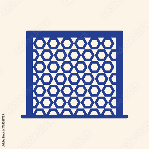 Modern geometric pattern in striking blue and cream for sophisticated design backgrounds