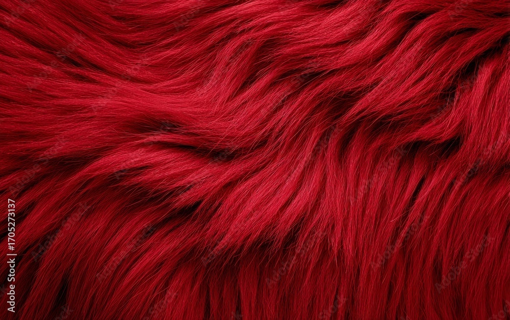 Fototapeta premium Red Fur Texture Background, Close-Up.