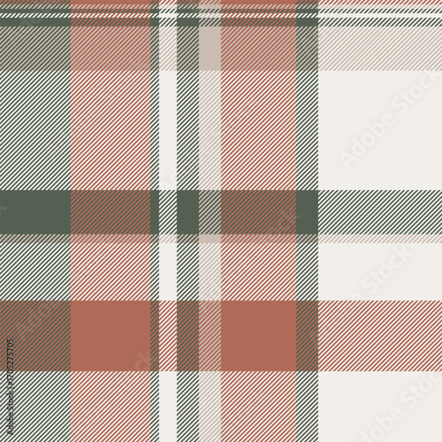 Warm, inviting plaid pattern. Classic textile design with intersecting lines, ideal for backgrounds, apparel,  design projects needing a cozy, rustic feel.
