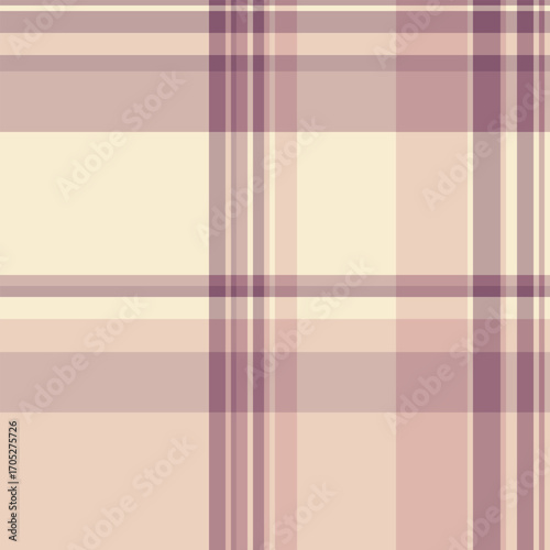 Beige and mauve plaid pattern. Seamless, simple and versatile graphic, ideal for backgrounds, textiles, or creative projects requiring a calming, clean aesthetic.