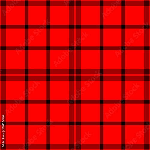 Classic red plaid pattern with dark stripes. Versatile background for festive designs, fashion, textile projects, or heritage themes. Ideal for Christmas, fall, or cozy concepts.