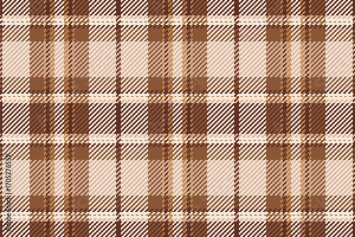 Classic plaid pattern in warm brown hues. A timeless textile design, perfect for backgrounds, apparel, or cozy interior concepts. Creates a rustic or traditional mood.