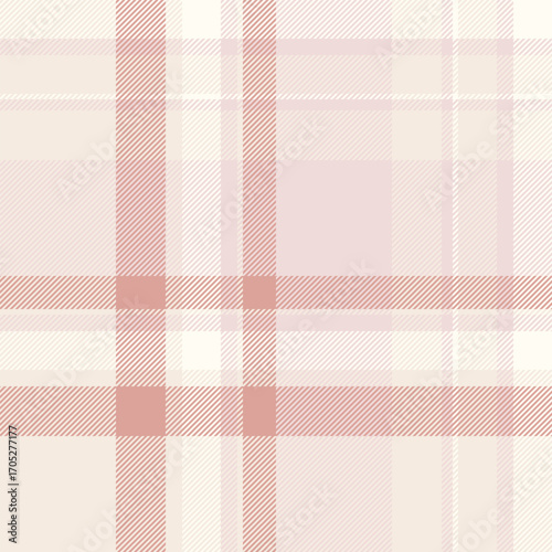 Tailor fabric seamless vector, volume texture tartan plaid. Velvet background check pattern textile in light and ivory colors.