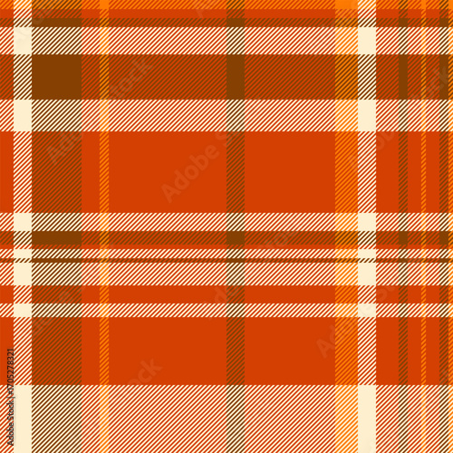 Comfortable check vector seamless, straight texture textile background. Individuality pattern fabric tartan plaid in orange and blanched almond colors.