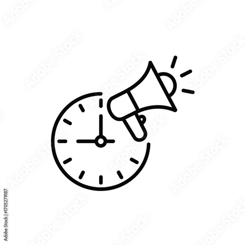 Time sensitive announcement or urgent notification icon