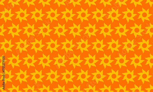 Vibrant orange and gold sunburst pattern.  Perfect for summer backgrounds, textiles, or cheerful branding.  Repeatable design evokes energy, warmth, and optimism.