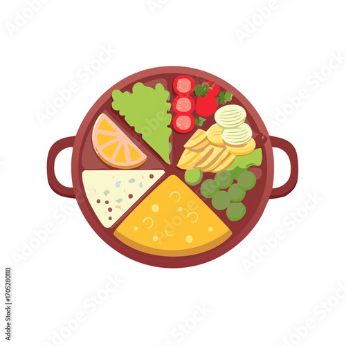 Delicious Appetizer Platter with Cheese Fruits and Vegetables Offering Variety