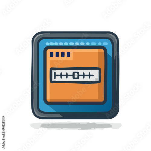 Stylized illustration of a digital interface with audio controls or sliders
