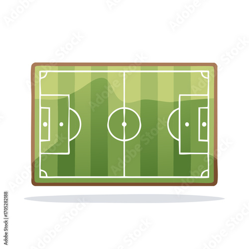 Stylized Overhead View of Soccer Field with Goal Areas and Center Circle for Game Strategy Visualizations