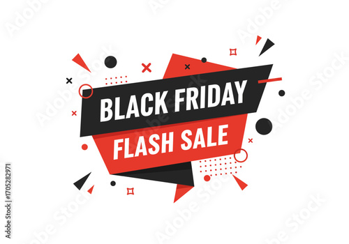 Red and black graphic featuring Black Friday Flash Sale text