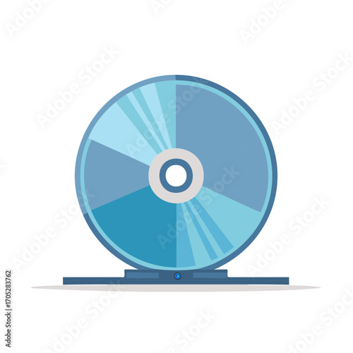 Geometric illustration of a blue CD or DVD optical disc