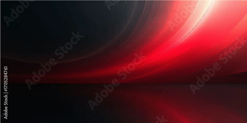 Glow with red and blue light, motion of wave, art and design on black space backdrop with dark texture