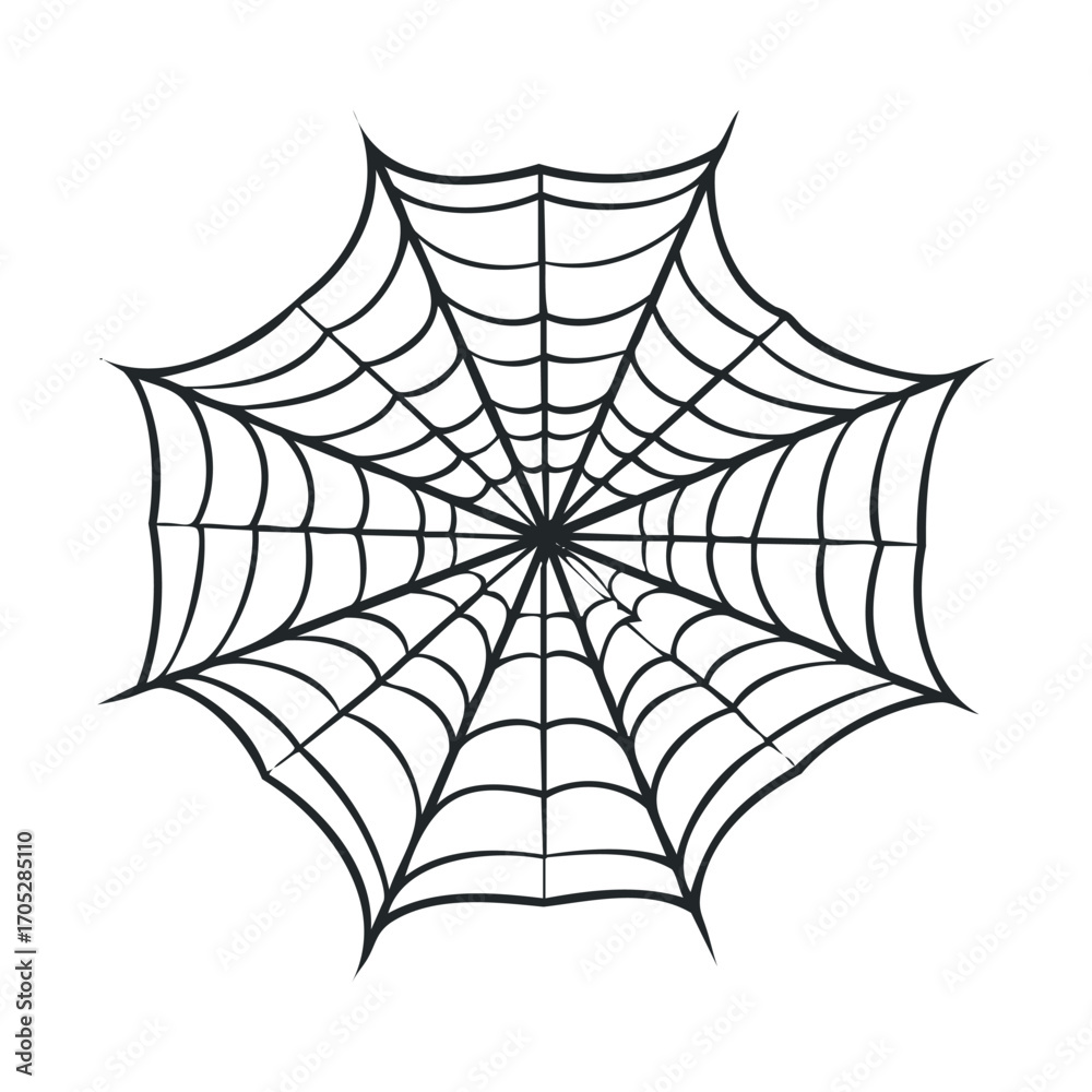 Fototapeta premium A stylized black and white drawing of a spiderweb.