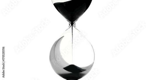 Monochrome Sandglass Symbolizing the Passage of Time and Elusive Eternity