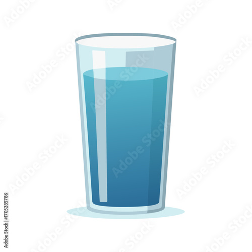 Refreshing Glass of Water Transparency Vector Graphic  Clear Hydration Illustration