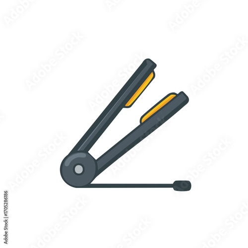 Styling hair iron, flat iron in vector graphic illustration