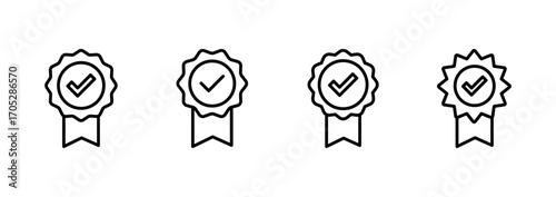 Approved icon vector. Certified Medal Icon