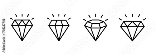 Diamond icon vector. diamond gems sign and symbol