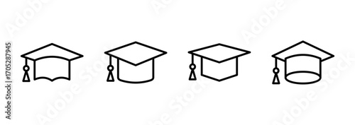 Education icon vector. Graduation cap sign and symbol. Graduate. Students cap
