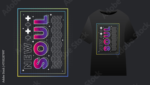 New Soul Tshirt Design with Retro Style Color