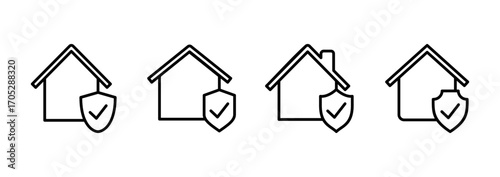 home insurance icon vector. home protection sign and symbol