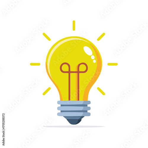 Illustration of a Glowing Lightbulb Symbolizes Idea and Innovation