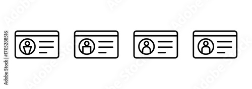 License icon vector. ID card icon. driver license, staff identification card