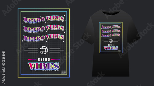 Retro Vibes Tshirt Design with Retro Style Color