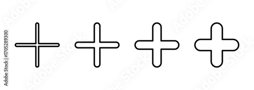Plus icon vector. Add plus sign and symbol
